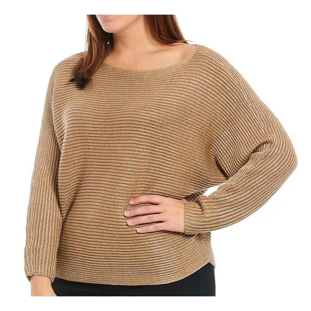 Ralph Lauren Metallic Boat Neck Long Dolman Sleeve Sweater Medium NWT